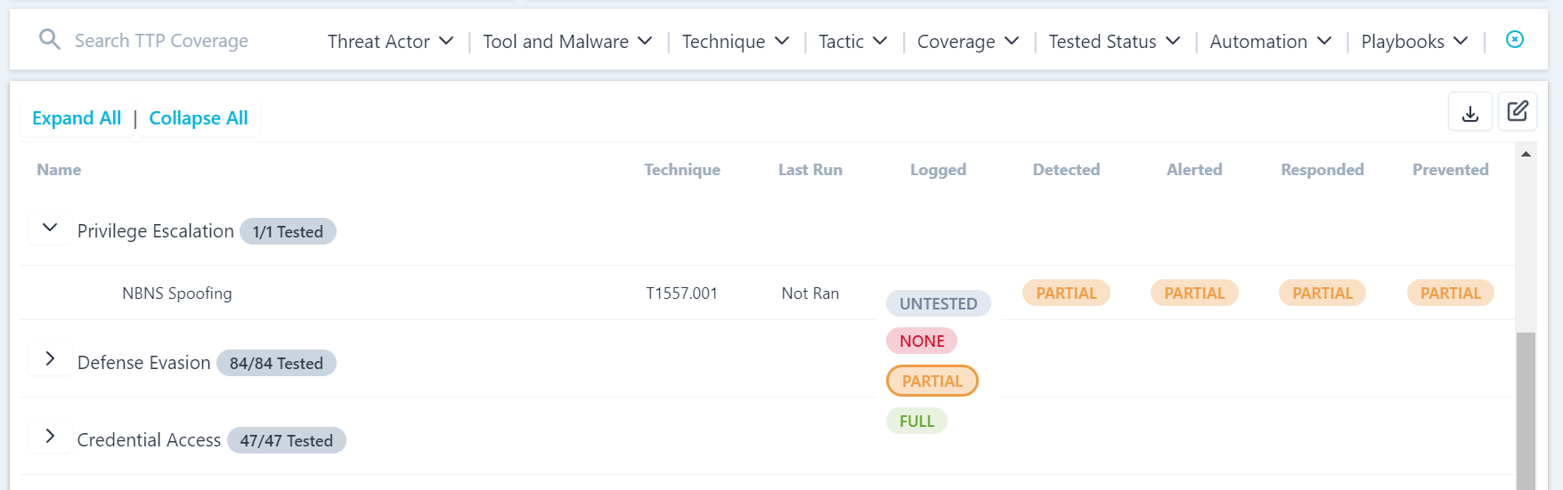 Update Detection Categories